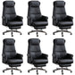 Modern Office Chair Armless Leather No Distressing Ergonomic Desk Chair with Wheels Black 6 Piece Set Clearhalo 'furn' 'furn_office_chair' 'Furniture' 'Office Chairs' 'Office Furniture' 'office_chair' 7257174