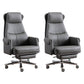 Modern Office Chair Armless Leather No Distressing Ergonomic Desk Chair with Wheels Grey 2 Piece Set Clearhalo 'furn' 'furn_office_chair' 'Furniture' 'Office Chairs' 'Office Furniture' 'office_chair' 7257179