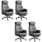 Modern Office Chair Armless Leather No Distressing Ergonomic Desk Chair with Wheels Grey 4 Piece Set Clearhalo 'furn' 'furn_office_chair' 'Furniture' 'Office Chairs' 'Office Furniture' 'office_chair' 7257180
