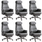 Modern Office Chair Armless Leather No Distressing Ergonomic Desk Chair with Wheels Grey 6 Piece Set Clearhalo 'furn' 'furn_office_chair' 'Furniture' 'Office Chairs' 'Office Furniture' 'office_chair' 7257181