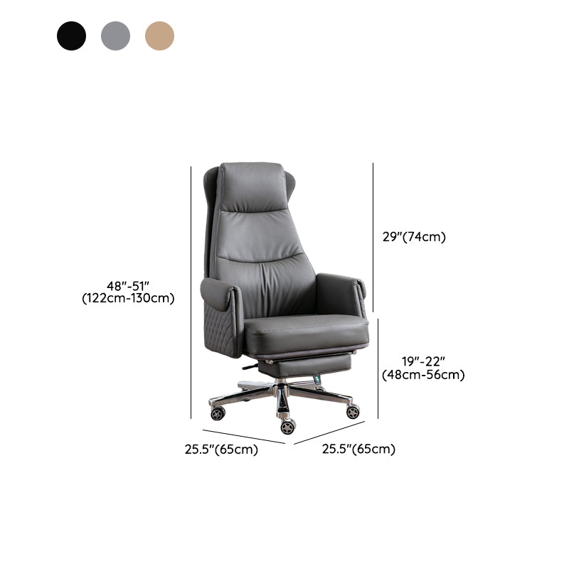 Modern Office Chair Armless Leather No Distressing Ergonomic Desk Chair with Wheels Clearhalo 'furn' 'furn_office_chair' 'Furniture' 'Office Chairs' 'Office Furniture' 'office_chair' 7257183