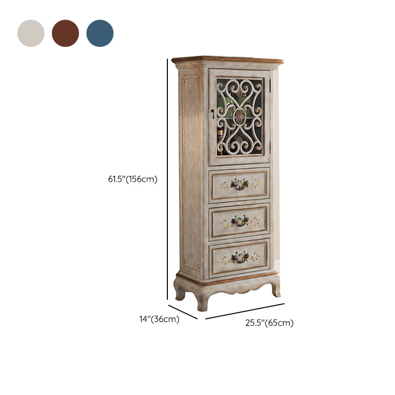 Industrial Cabriole Legs Accent Cabinet Solid Wood Storage Cabinet with Drawer Clearhalo 'Cabinets & Chests' 'cabinets_chests' 'furn' 'furn_cabinets_chests' 'Furniture' 'Living Room Furniture' 7257248