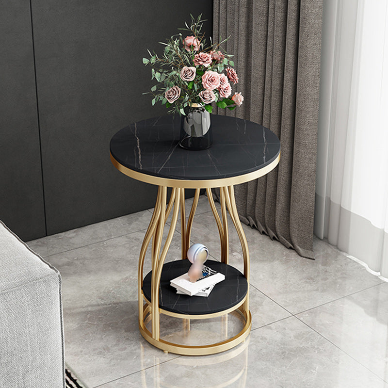19"W Contemporary Corner Table Round Storage Accent Side Table Clearhalo 'Coffee & Accent Tables' 'End & Side Tables' 'end_side_tables' 'furn' 'furn_end_side_tables' 'Furniture' 'Living Room Furniture' 7257308