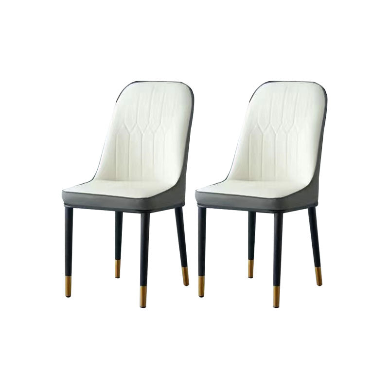 PU lederen eetstoelen industriële Parsons stoel met metalen benen