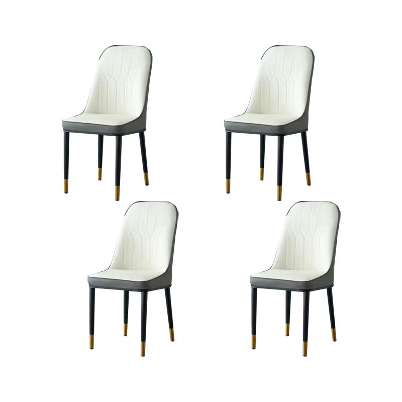 PU lederen eetstoelen industriële Parsons stoel met metalen benen