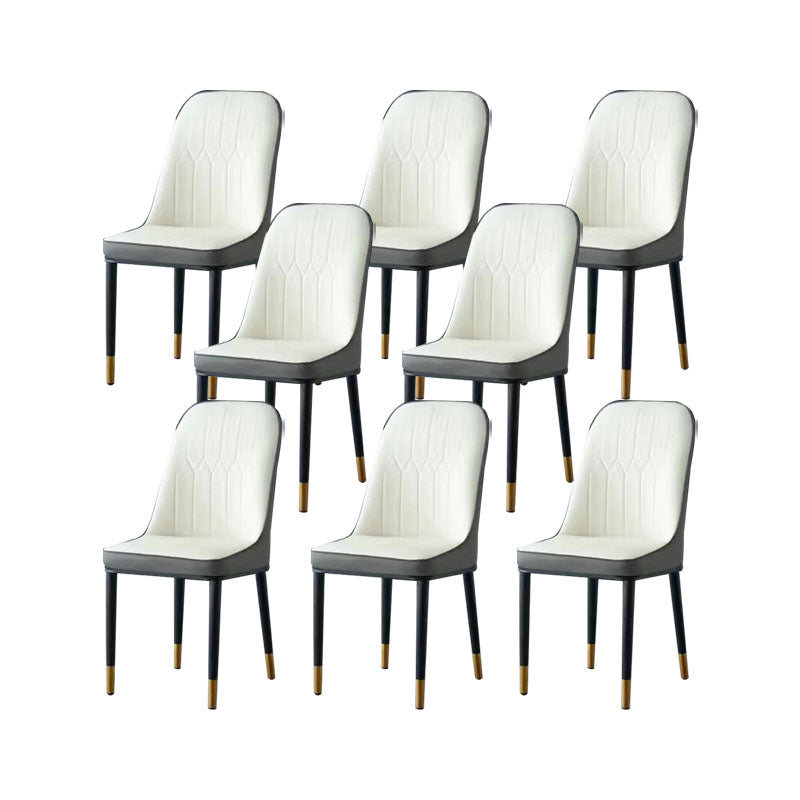 PU lederen eetstoelen industriële Parsons stoel met metalen benen