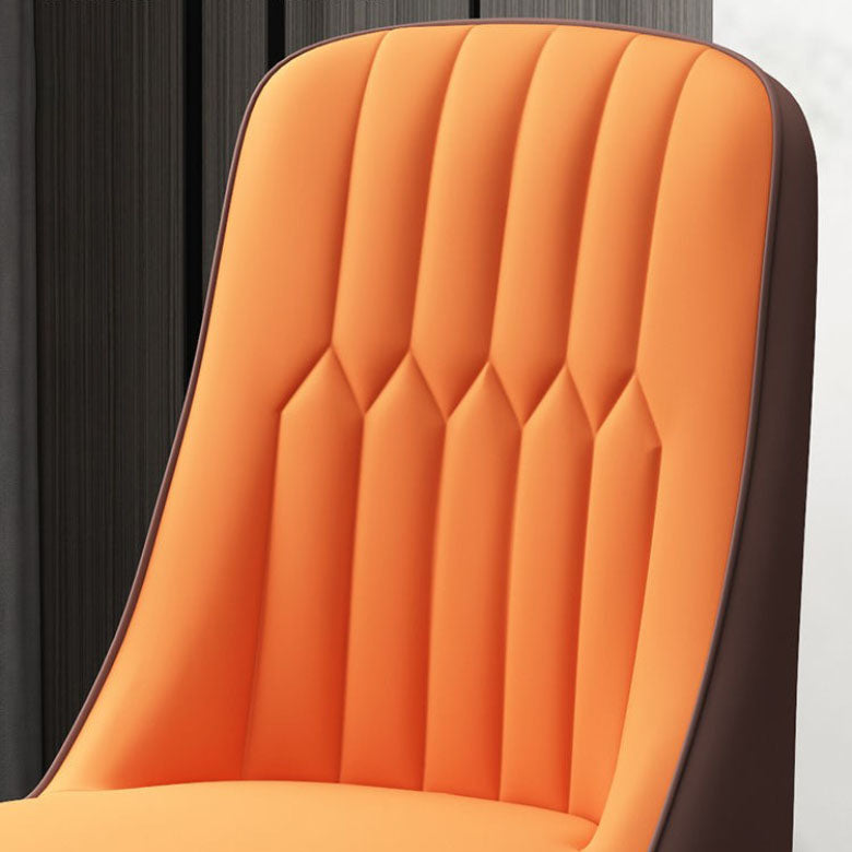 PU lederen eetstoelen industriële Parsons stoel met metalen benen