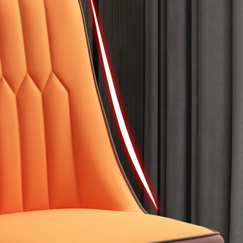 PU lederen eetstoelen industriële Parsons stoel met metalen benen