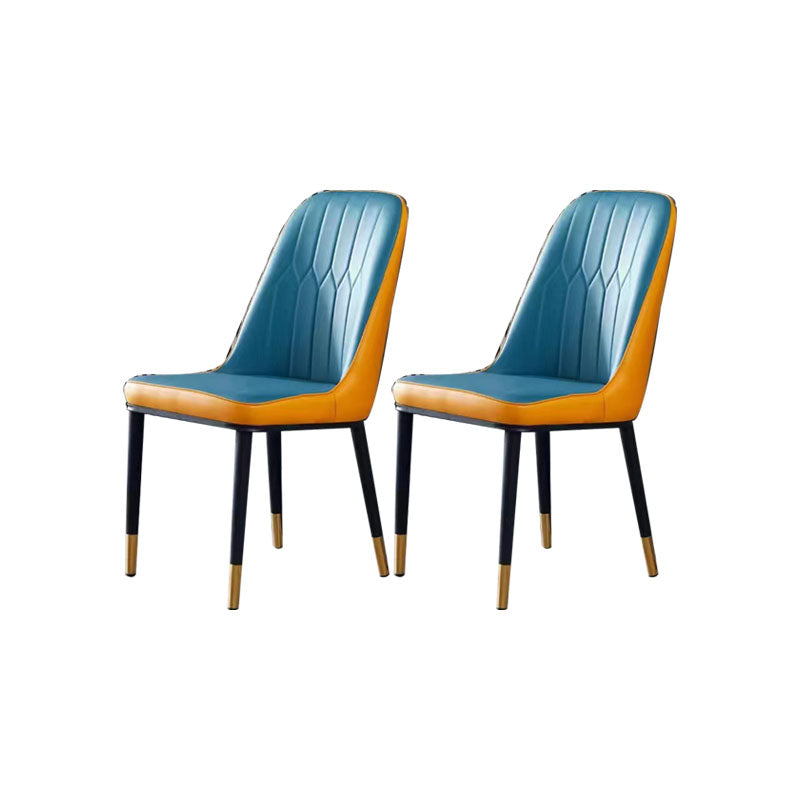 PU lederen eetstoelen industriële Parsons stoel met metalen benen