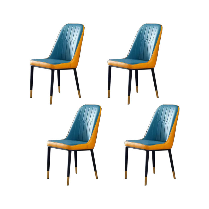 PU lederen eetstoelen industriële Parsons stoel met metalen benen