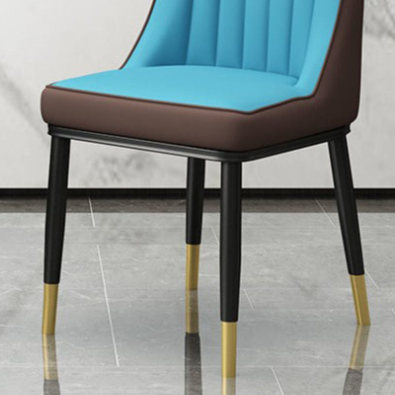 PU lederen eetstoelen industriële Parsons stoel met metalen benen