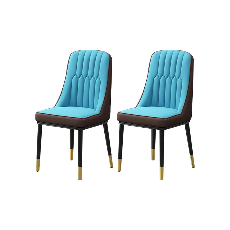 PU lederen eetstoelen industriële Parsons stoel met metalen benen