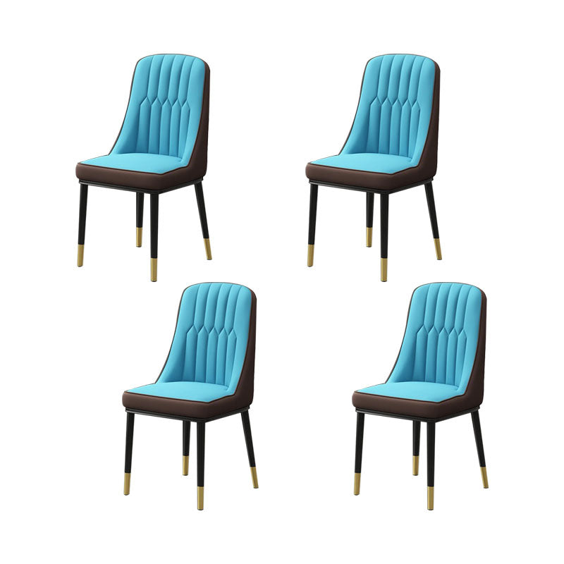 PU lederen eetstoelen industriële Parsons stoel met metalen benen