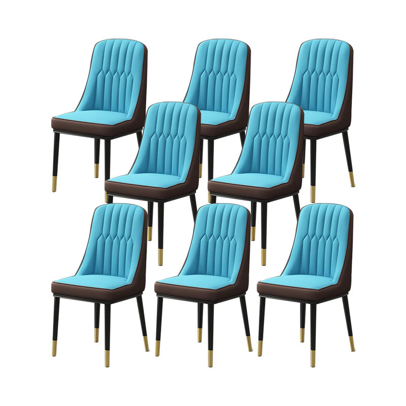 PU lederen eetstoelen industriële Parsons stoel met metalen benen