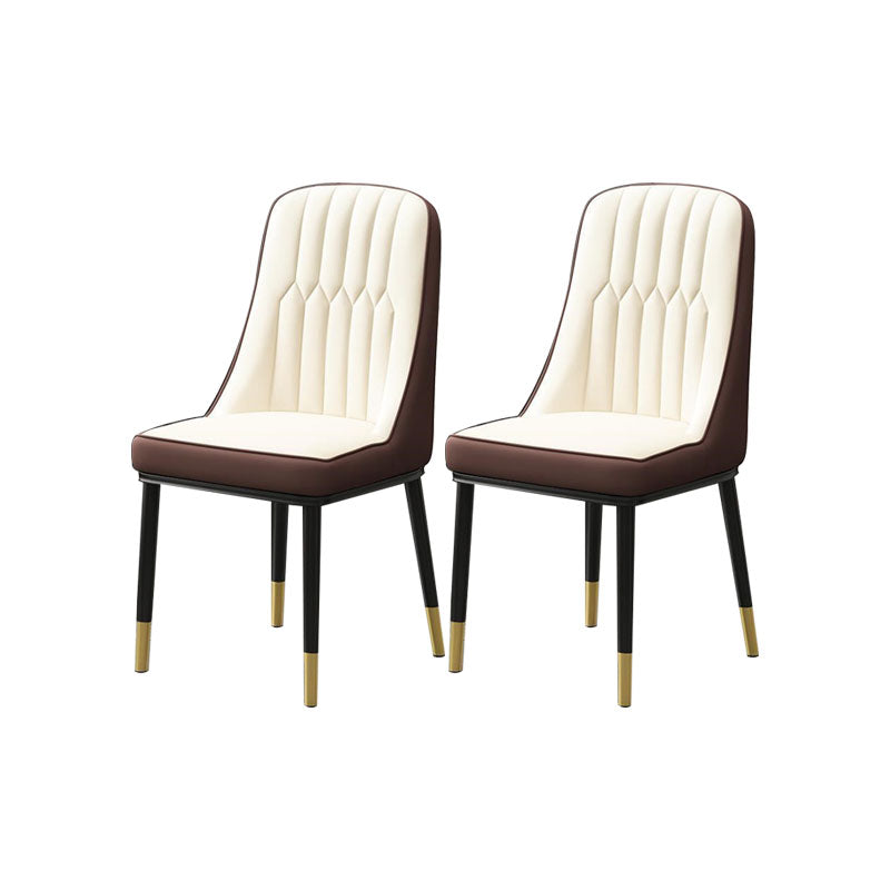 PU lederen eetstoelen industriële Parsons stoel met metalen benen