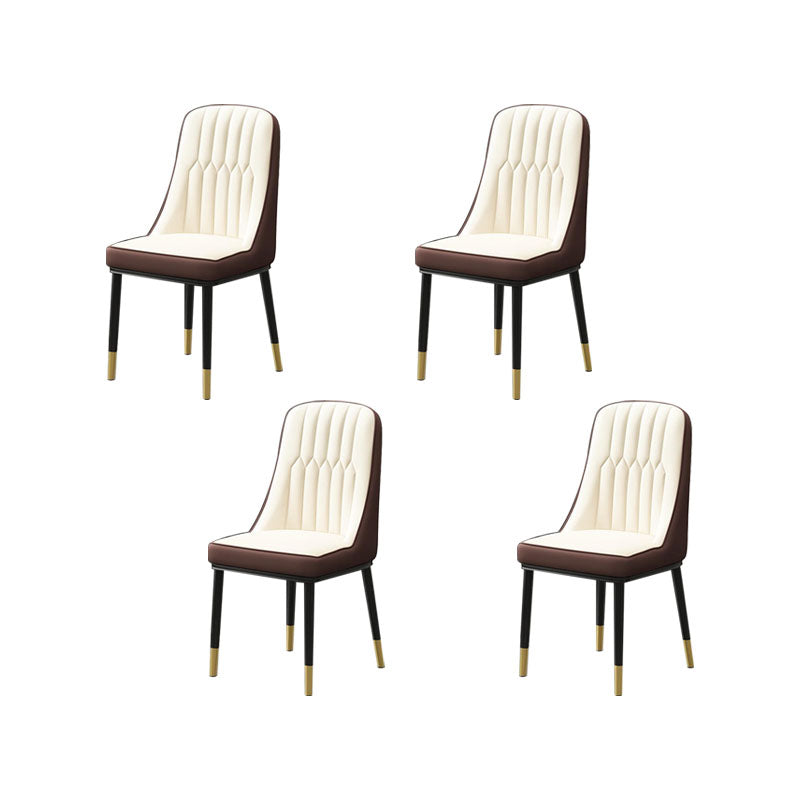 PU lederen eetstoelen industriële Parsons stoel met metalen benen