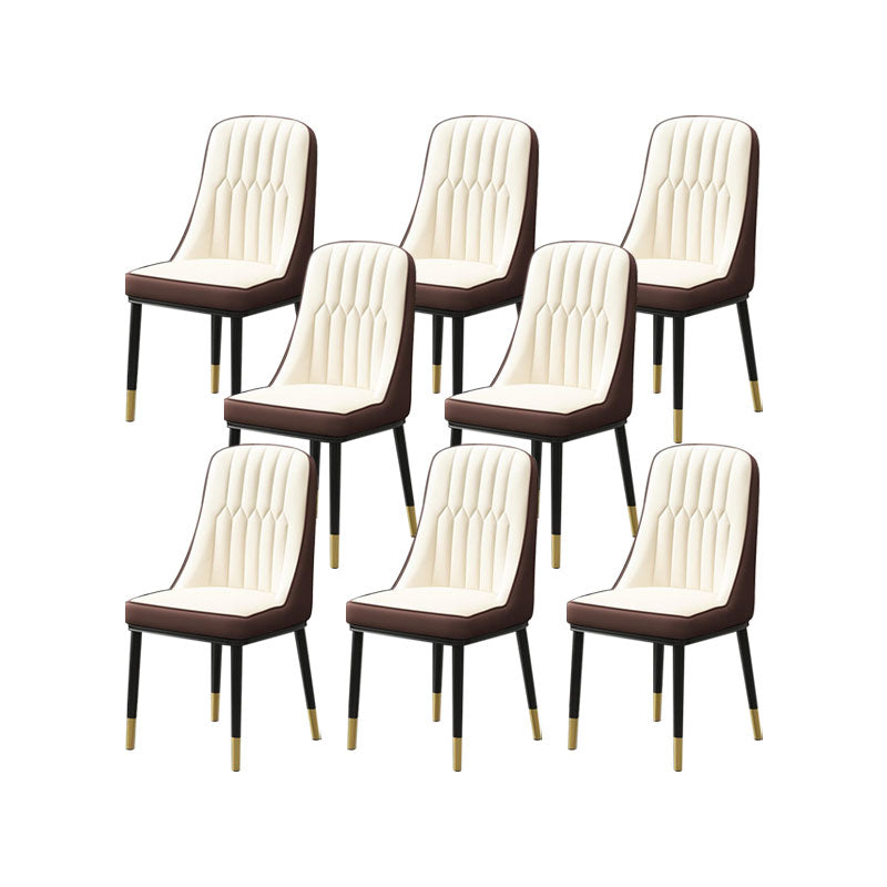 PU lederen eetstoelen industriële Parsons stoel met metalen benen