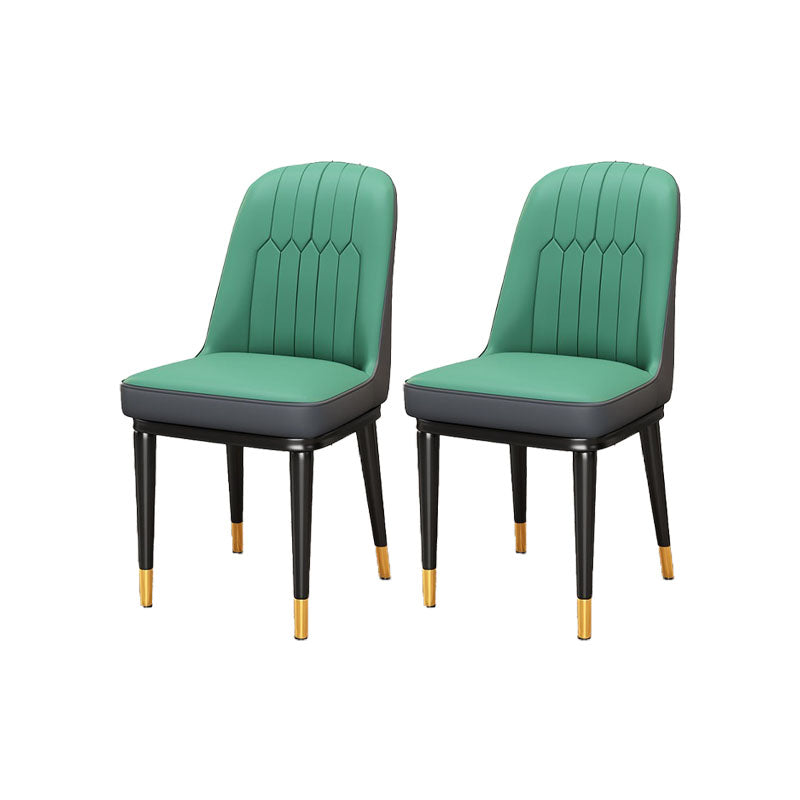 PU lederen eetstoelen industriële Parsons stoel met metalen benen