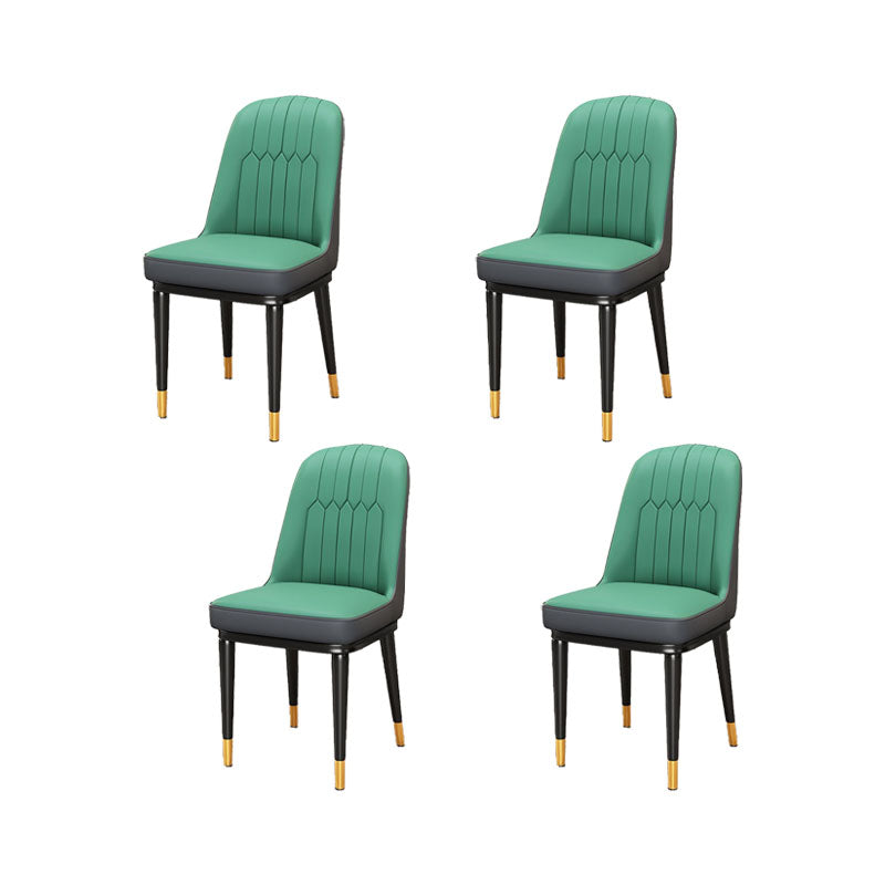 PU lederen eetstoelen industriële Parsons stoel met metalen benen