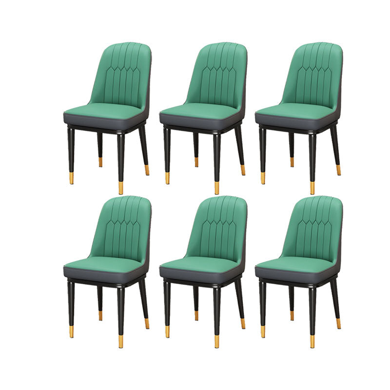 PU lederen eetstoelen industriële Parsons stoel met metalen benen