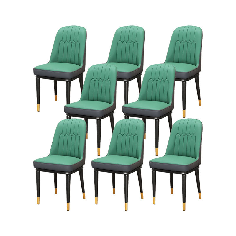 PU lederen eetstoelen industriële Parsons stoel met metalen benen