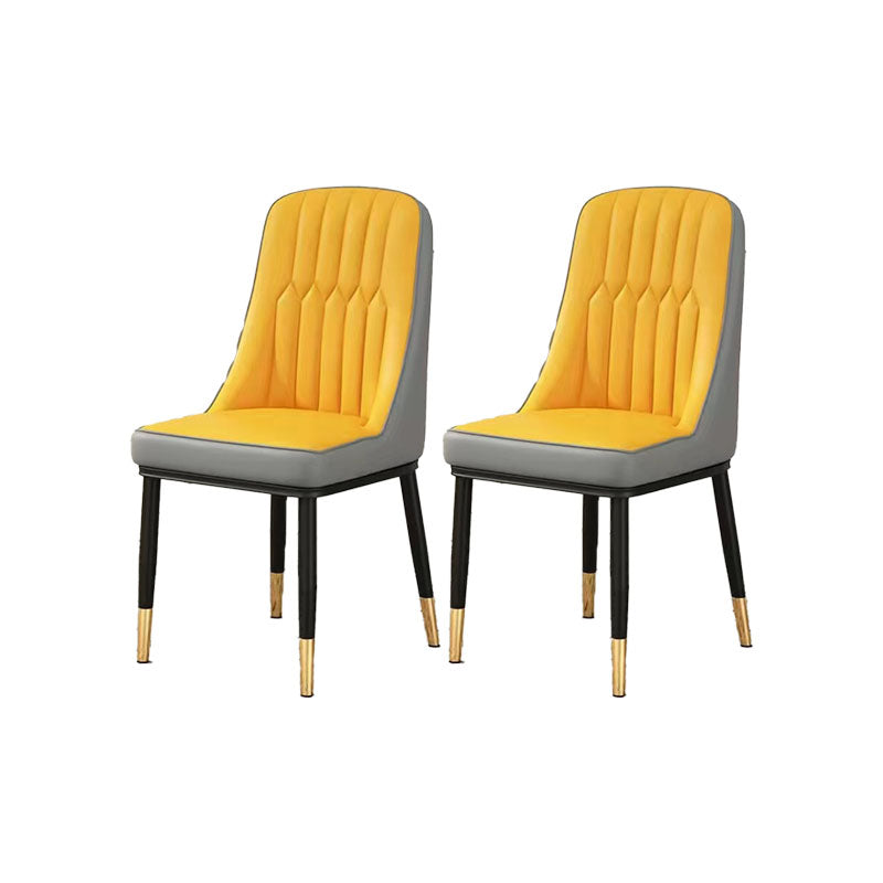 PU lederen eetstoelen industriële Parsons stoel met metalen benen