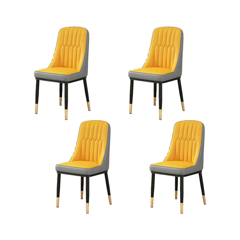 PU lederen eetstoelen industriële Parsons stoel met metalen benen