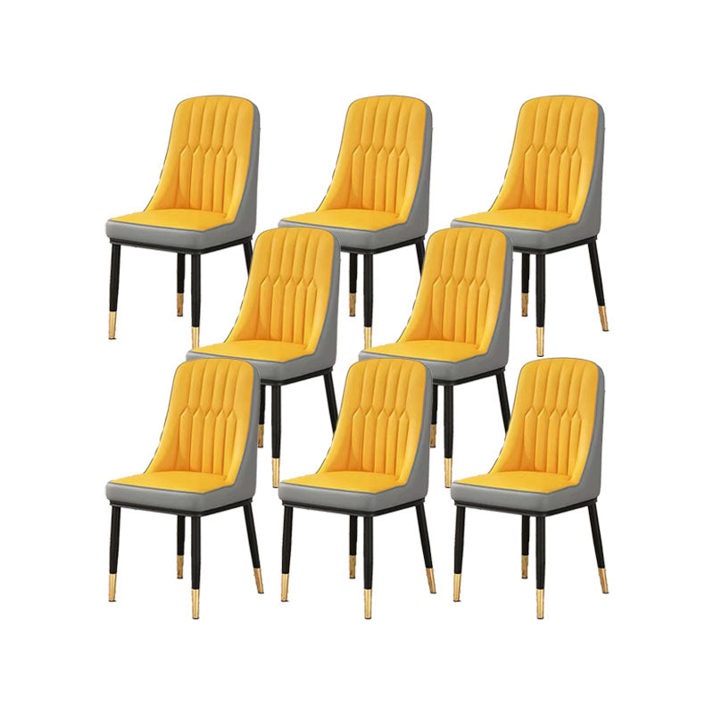 PU lederen eetstoelen industriële Parsons stoel met metalen benen