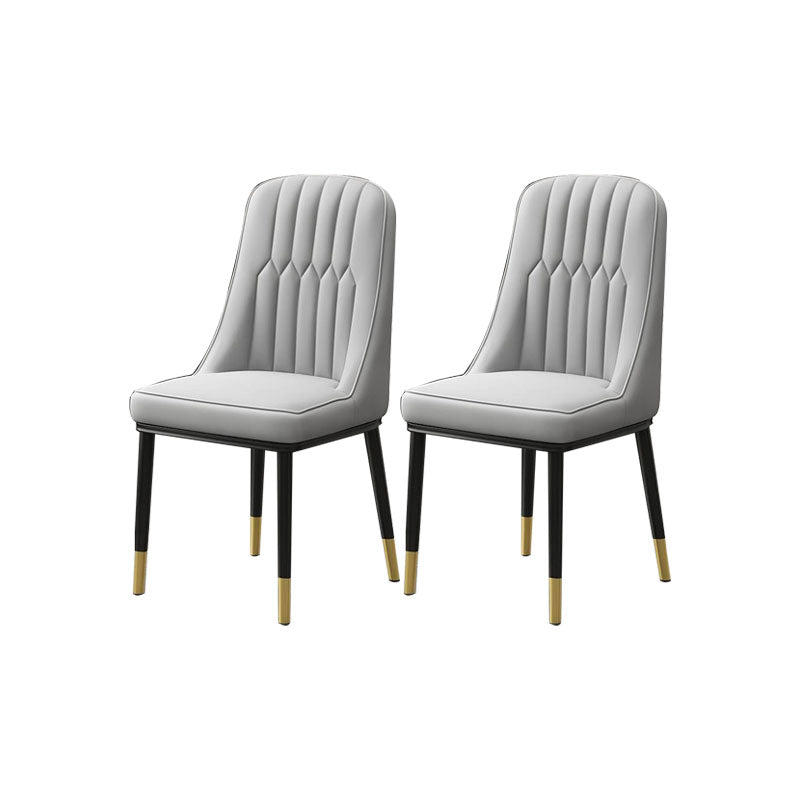 PU lederen eetstoelen industriële Parsons stoel met metalen benen