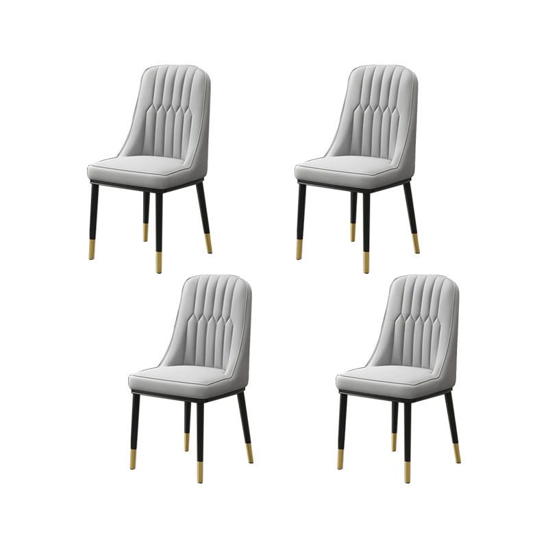 PU lederen eetstoelen industriële Parsons stoel met metalen benen