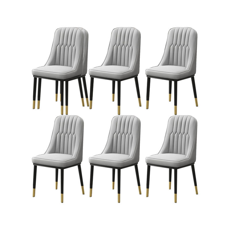 PU lederen eetstoelen industriële Parsons stoel met metalen benen