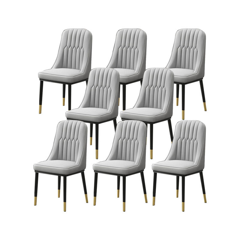 PU lederen eetstoelen industriële Parsons stoel met metalen benen