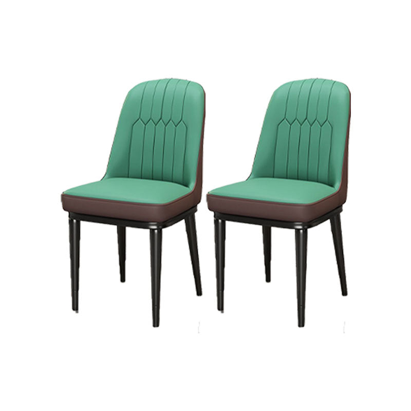 PU lederen eetstoelen industriële Parsons stoel met metalen benen