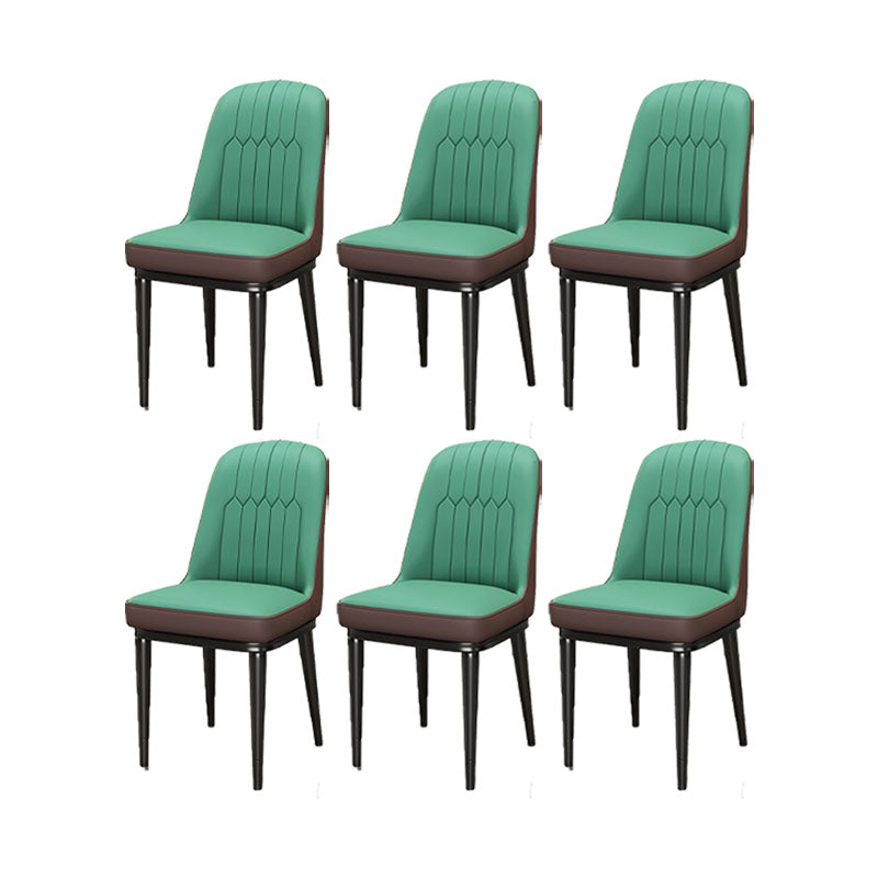 PU lederen eetstoelen industriële Parsons stoel met metalen benen