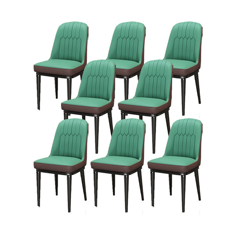 PU lederen eetstoelen industriële Parsons stoel met metalen benen