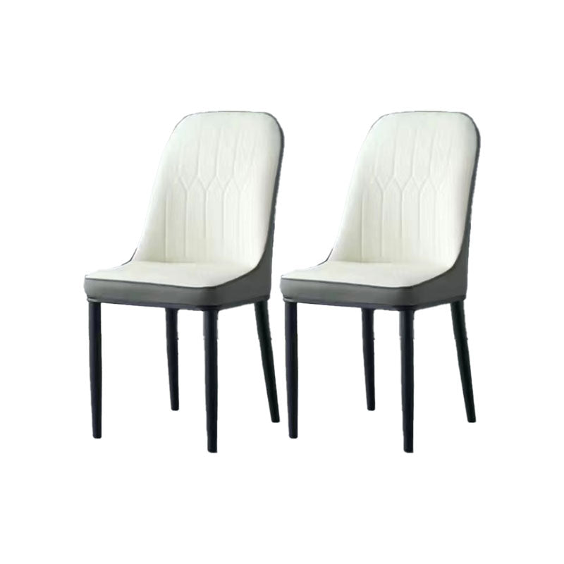 PU lederen eetstoelen industriële Parsons stoel met metalen benen