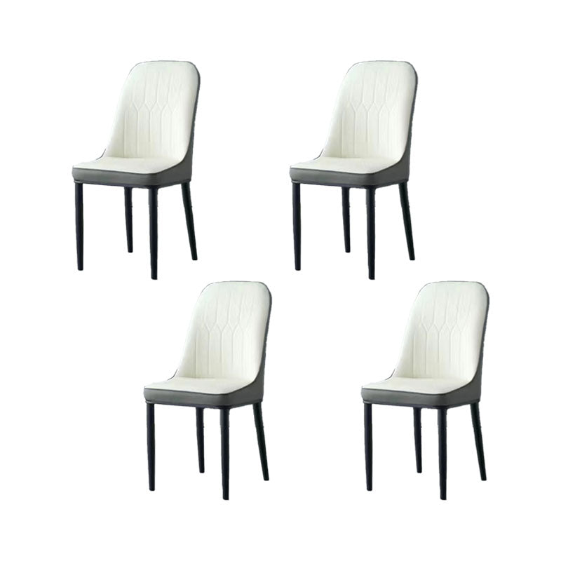 PU lederen eetstoelen industriële Parsons stoel met metalen benen