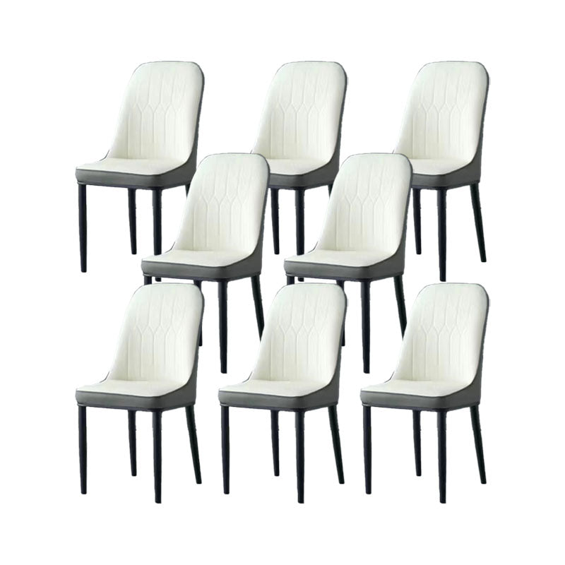 PU lederen eetstoelen industriële Parsons stoel met metalen benen