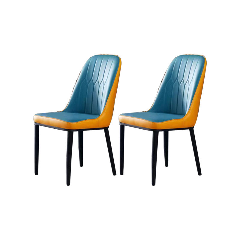 PU lederen eetstoelen industriële Parsons stoel met metalen benen