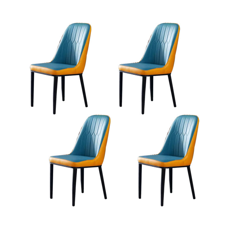 PU lederen eetstoelen industriële Parsons stoel met metalen benen