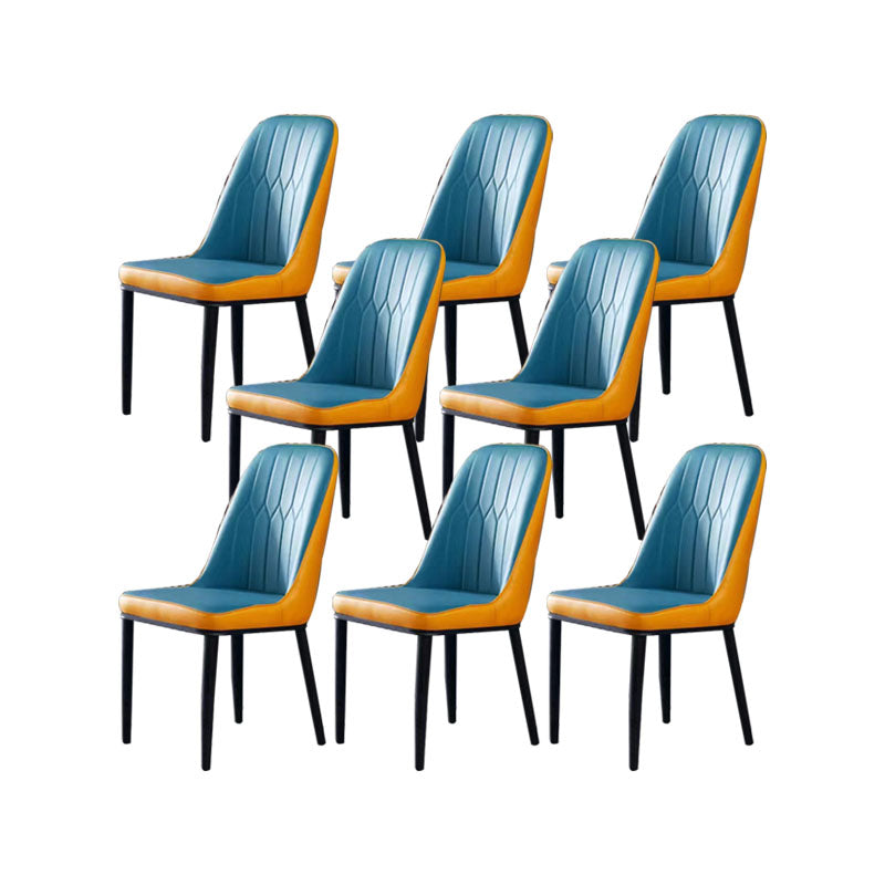 PU lederen eetstoelen industriële Parsons stoel met metalen benen