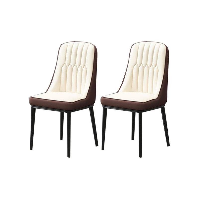 PU lederen eetstoelen industriële Parsons stoel met metalen benen