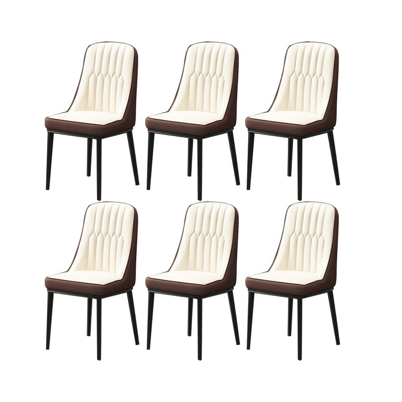 PU lederen eetstoelen industriële Parsons stoel met metalen benen