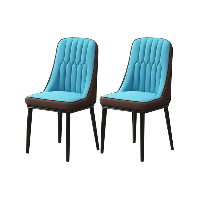 PU lederen eetstoelen industriële Parsons stoel met metalen benen