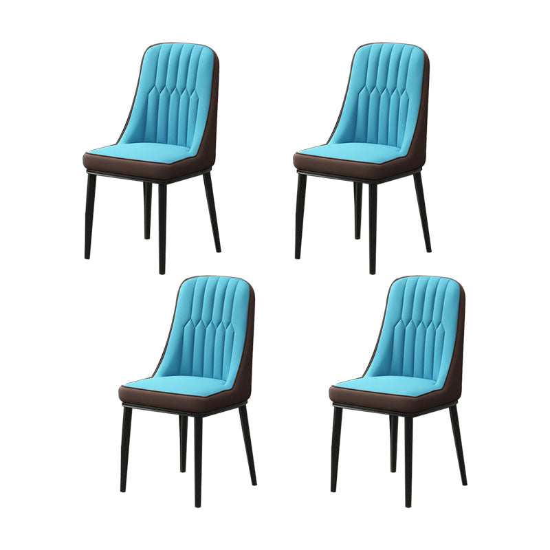 PU lederen eetstoelen industriële Parsons stoel met metalen benen