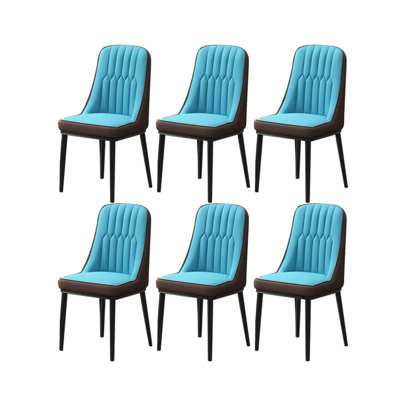 PU lederen eetstoelen industriële Parsons stoel met metalen benen