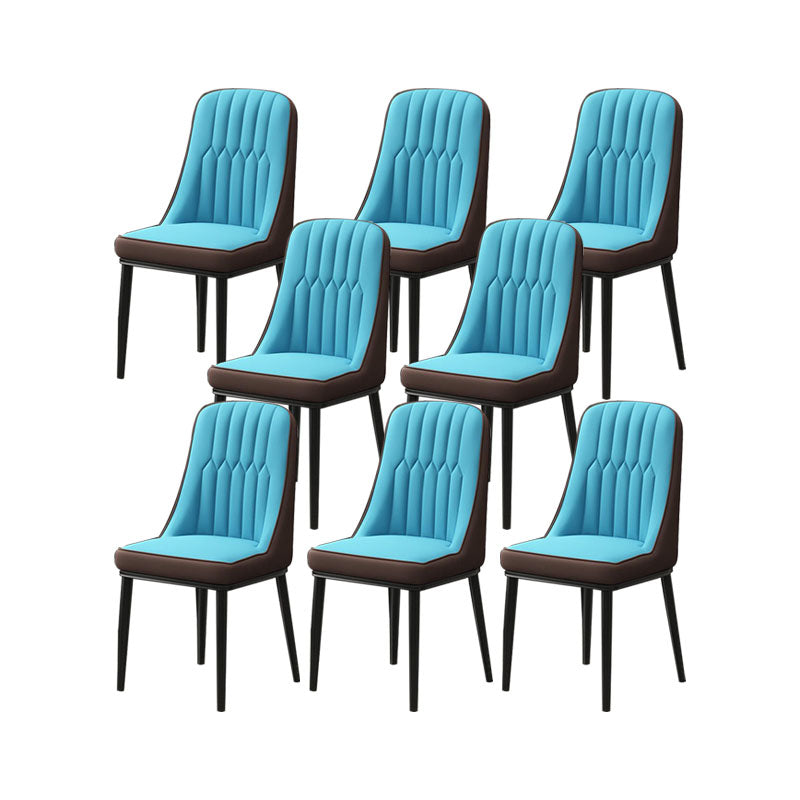 PU lederen eetstoelen industriële Parsons stoel met metalen benen