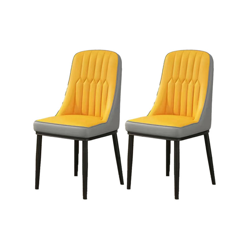 PU lederen eetstoelen industriële Parsons stoel met metalen benen