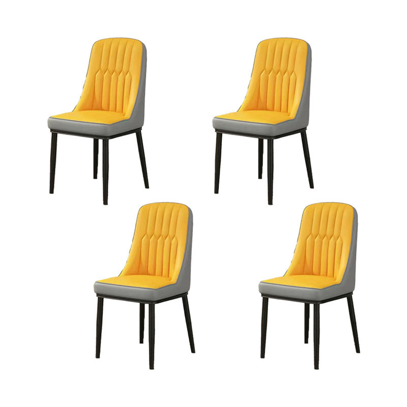 PU lederen eetstoelen industriële Parsons stoel met metalen benen