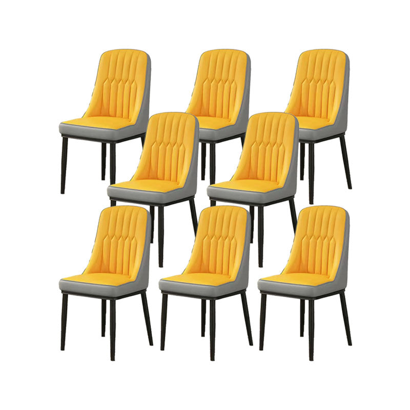 PU lederen eetstoelen industriële Parsons stoel met metalen benen